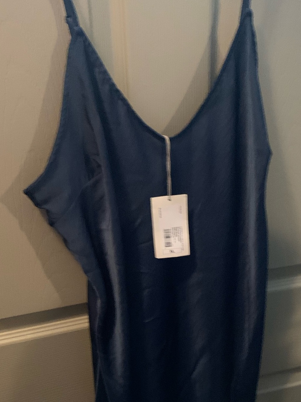 a new day Navy Satin Slip Midi Dress
